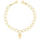 Pulseira Ouro 18k Feminina Com Berloque Coração
