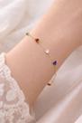 Pulseira Ouro 18k Pedras Zircônias Coração 4mm 20cm
