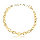 Pulseira Oval Elos Diamantados Folheada A Ouro
