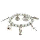 Pulseira Oxalá Transparente e Branca Umbanda Ajustável