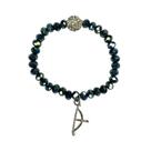Pulseira Oxóssi Verde Ofá Cristal e Silicone