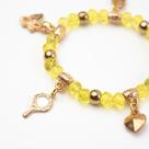 Pulseira Oxum Abebê Umbanda Cristal Dourado e Silicone