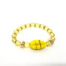 Pulseira Oxum búzios amarelo cristal e silicone