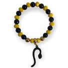 Pulseira Oxumare preta e amarela e dourada com serpente e silicone - 2022 ano de Oxumare