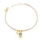 Pulseira Pai Amor18cm Com Extensor De 3cm Com Couro Bege