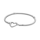 Pulseira Pandora Moments Heart Clasp Snake Chain Silver 925