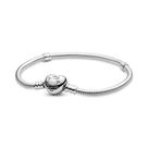 Pulseira PANDORA Moments Heart Fecho 17 cm Prateado