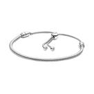 Pulseira PANDORA Moments Snake Chain Slider em prata esterlina