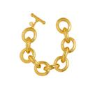 Pulseira PanLuca Chunky Hammered Toggle banhada a ouro 18k 21,6 cm Pulseira PanLuca Chunky Hammered Toggle banhada a ouro 18k 21,6 cm