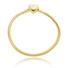 Pulseira Para Berloque Fecho Coração Banhado a Ouro 18k