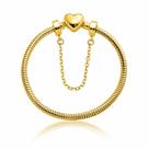 Pulseira Para Berloque Fecho Coração Com Trava Banhado a Ouro 18k PULSEIRA:21 cm (pulso 19cm)