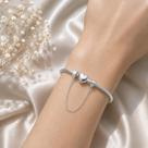 Pulseira Para Berloque Fecho Coração Com Trava Banhado a Prata 925 PULSEIRA:22 cm (pulso 20cm)
