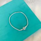 Pulseira para berloque fecho tambor liso 19cm prata 925