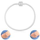 Pulseira Para Berloques Cravejada Em Prata 925