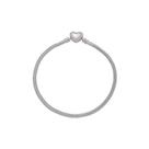 Pulseira Para Berloques Flexível Folheada A Ródio Coração Pulseira Para Berloques Flexível Folheada A Ródio Coração