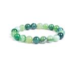 Pulseira para homens em pedra de ágata verde multitom com 20 cm de comprimento Pulseira para homens em pedra de ágata verde multitom com 20 cm de comprimento