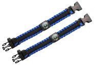 Pulseira paracord c01 azul-preto c/ 2pc - albatroz