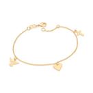 Pulseira paz, amor e fé folheada a ouro 18k