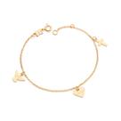 Pulseira paz, amor e fé folheada a ouro 552041 Rommanel Pulseira paz, amor e fé folheada a ouro 552041 Rommanel