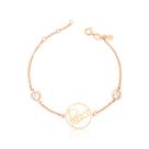 Pulseira Peace com Zircônias Revestida em Ouro Rosê