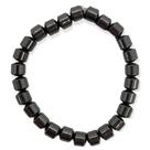 Pulseira pedra Hematita cilindrica 8 mm e silicone