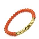 Pulseira Pedra Natural E Desenhos Ajustável Banho De Ouro 18k 4231