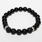 Pulseira Pedra Natural Ônix com Lava Vulcânica