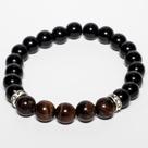 Pulseira Pedra Natural Ônix com Olho de Boi Pulseira Pedra Natural Ônix com Olho de Boi