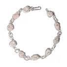Pulseira Pedra Quartzo Rosa Natural Na Gaiola Prateado