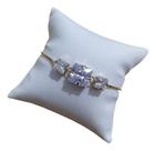 Pulseira Pedra Zirconia Quadrada F. Ouro 18k Gravatinha Pulseira Pedra Zirconia Quadrada F. Ouro 18k Gravatinha