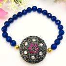 Pulseira Pedras Azul Modelo Estrela Prata Turca 925 Pulseira Pedras Azul Modelo Estrela Prata Turca 925