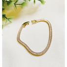 Pulseira Pedras Brancas Brilhantes Folheado a Ouro