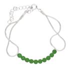 Pulseira Pedras Verde Folheada a Prata 925