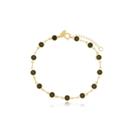 Pulseira Pedrinha Preta Banhada a Ouro 18k