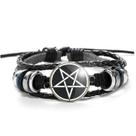 Pulseira Pentagrama Preto e Branco Unissex e Ajustável