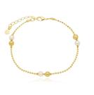 Pulseira Pérola Bolinha Texturizada Dourado Lizzy Fatin