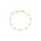 Pulseira Pérola Coração Banhada a Ouro 18k
