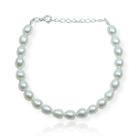 Pulseira Pérola Natural Agua Doce Barroca Prata Original 925