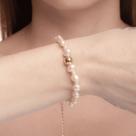Pulseira Pérola Orgânica e Esfera Banhada Ouro 18k Delta Joias Pulseira Pérola Orgânica e Esfera Banhada Ouro 18k Delta Joias