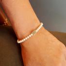 Pulseira pérola shell com cubo aro