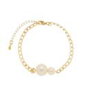 Pulseira Pérolas Dupla Banhada em Ouro 18K
