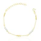 Pulseira Pérolas e Bolinhas Banhada a Ouro