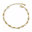 Pulseira Pérolas e Elos Banhada a Ouro 18K