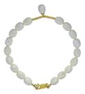 Pulseira Pérolas Naturais Biwas Com Fecho Em Ouro 18k Maciço Branco 4.5 Cm 20 Cm