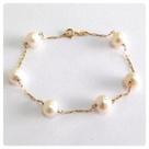 Pulseira Pérolas Naturais De Biwa 6mm Ouro 18k Certificado