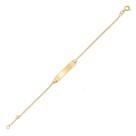 Pulseira Piastrine Recém Nascido Bebê Infantil Chapinha De Ouro 18k 750