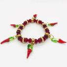 Pulseira Pimenta vermelha cristal e silicone