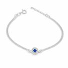 Pulseira Pingente Azul Safira Em Prata 925 Pulseira Pingente Azul Safira Em Prata 925