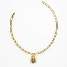 Pulseira Pingente Besouro com Zircônias - Banhado em Ouro 18k