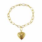Pulseira Pingente Coração Folheado Ouro 18k (3 camadas ouro)